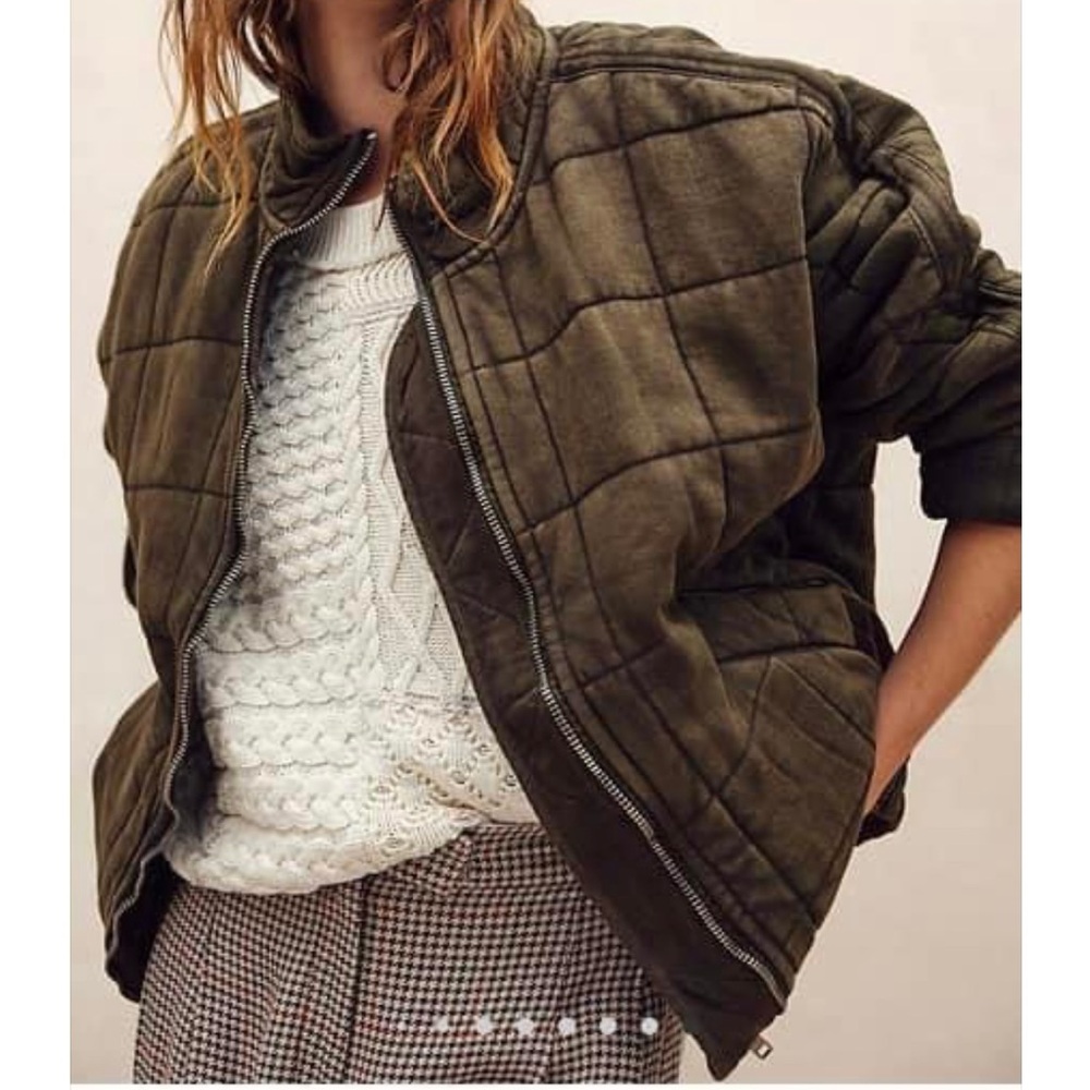 Free People Dolman Quilted Knit Jacket